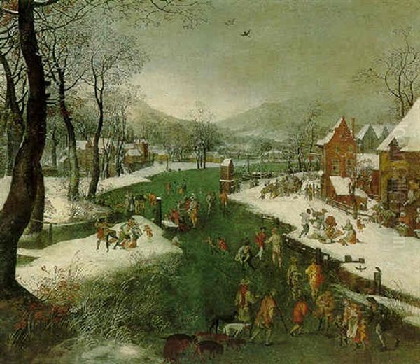 The Massacre Of The Innocents Oil Painting by Gillis Mostaert the Elder