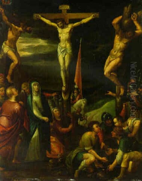 The Crucifixion Oil Painting by Gillis Mostaert the Elder