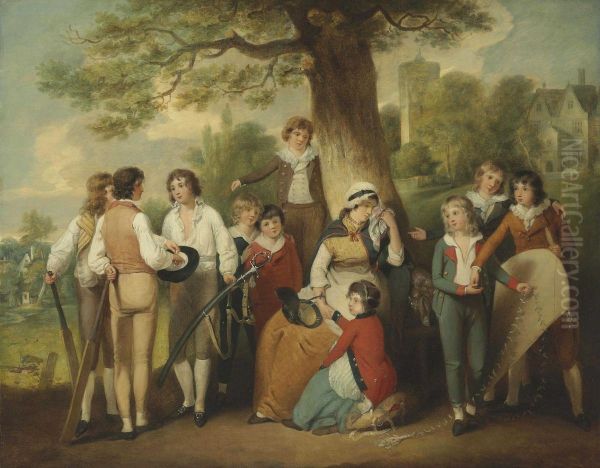 Generous Schoolboys Oil Painting by William Redmore Bigg