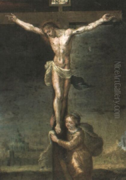 The Crucifixion Oil Painting by Gillis Mostaert the Elder