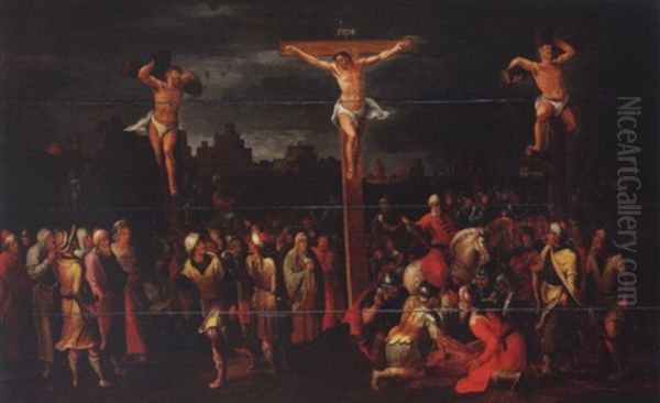 Calvary Oil Painting by Jan (Joannes Sinapius) Mostaert