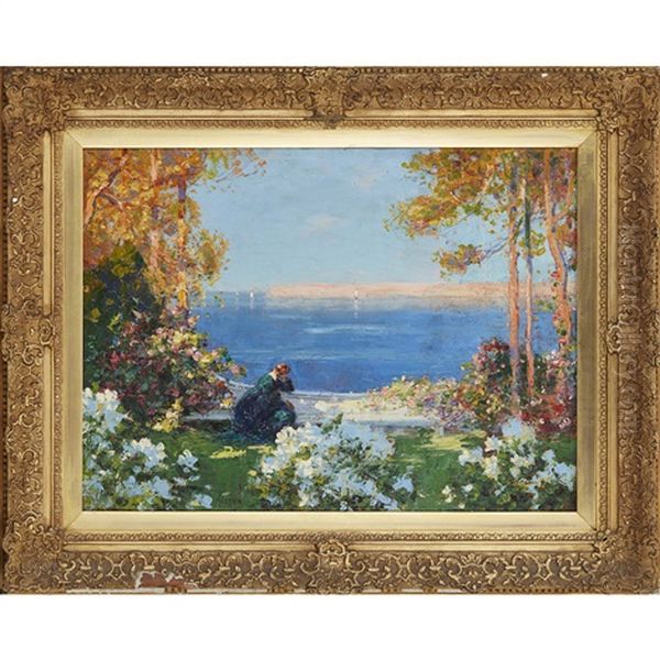 On The Terrace Oil Painting by Thomas Edwin Mostyn