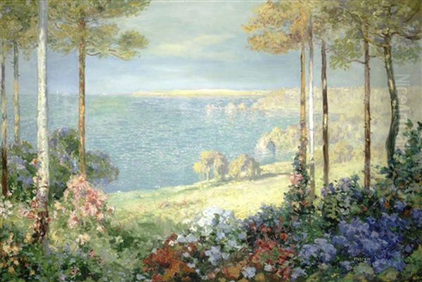 A Sea View Oil Painting by Thomas Edwin Mostyn