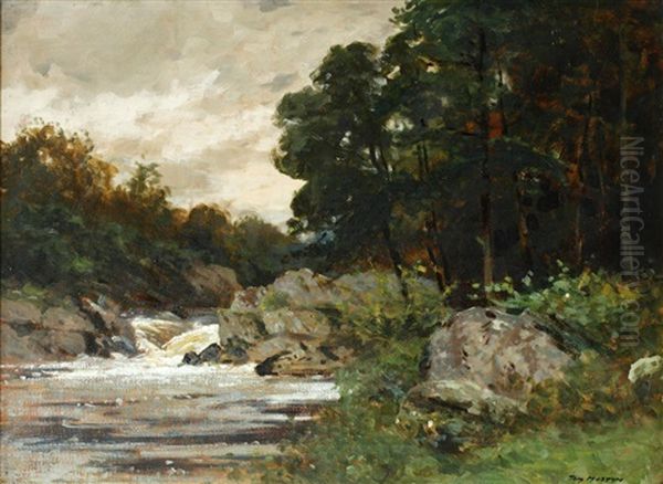 Betws-y-coed - The Torrent Oil Painting by Thomas Edwin Mostyn