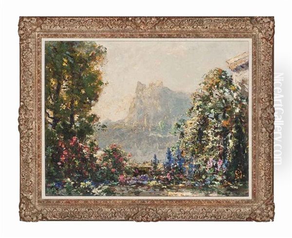 Alpine Landscape Oil Painting by Thomas Edwin Mostyn