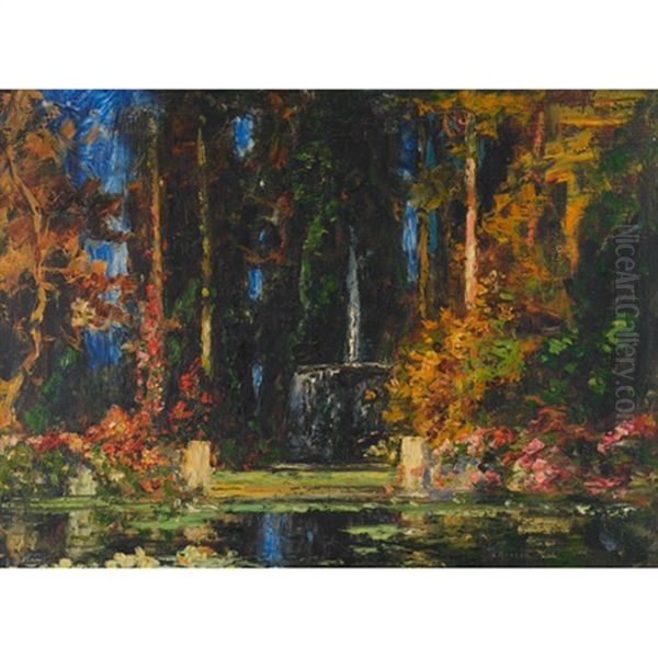 Garden Of The Fountain Oil Painting by Thomas Edwin Mostyn