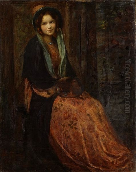 Portrait Of A Lady Oil Painting by Thomas Edwin Mostyn