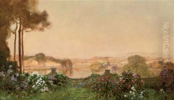 View From The Terrace Oil Painting by Thomas Edwin Mostyn