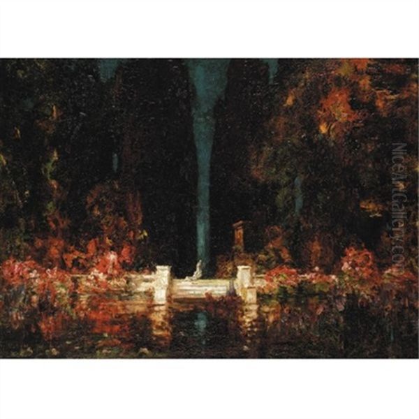 The Water Garden Oil Painting by Thomas Edwin Mostyn