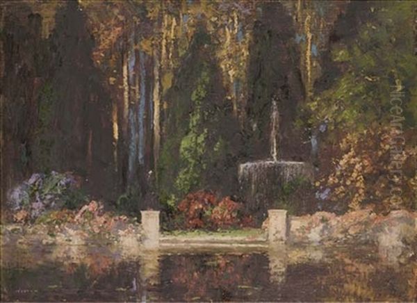 The Garden Of The Fountain Oil Painting by Thomas Edwin Mostyn