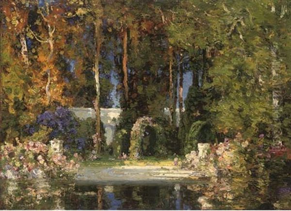 The Garden Pool Oil Painting by Thomas Edwin Mostyn