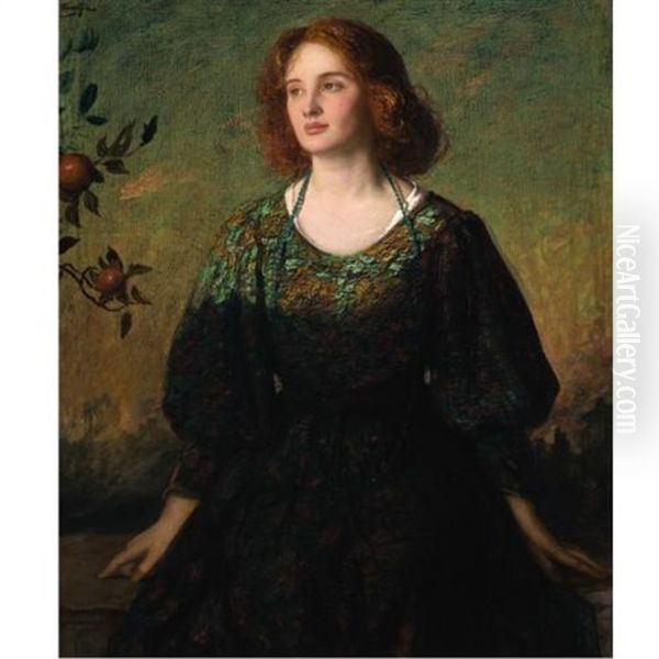 Portrait Of A Lady Oil Painting by Thomas Edwin Mostyn