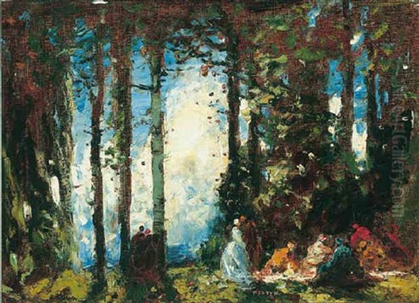 The Picnic Oil Painting by Thomas Edwin Mostyn