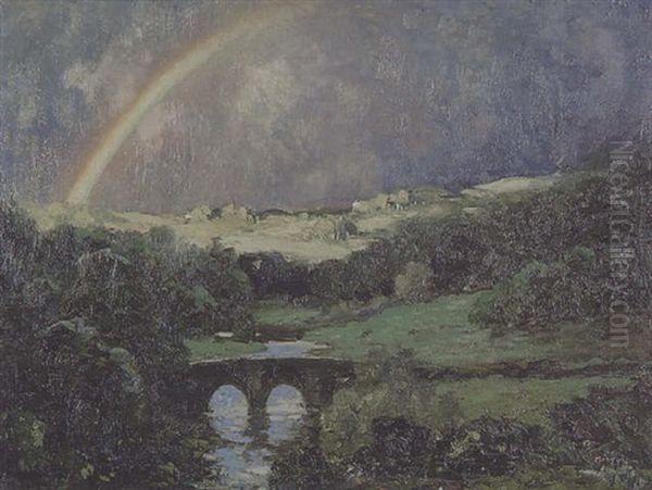 The Rainbow Oil Painting by Thomas Edwin Mostyn