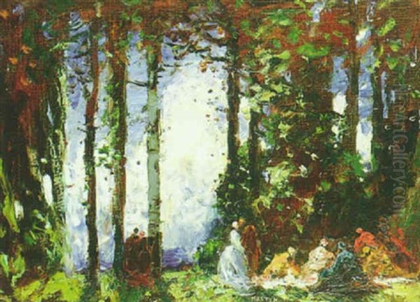 The Picnic Oil Painting by Thomas Edwin Mostyn