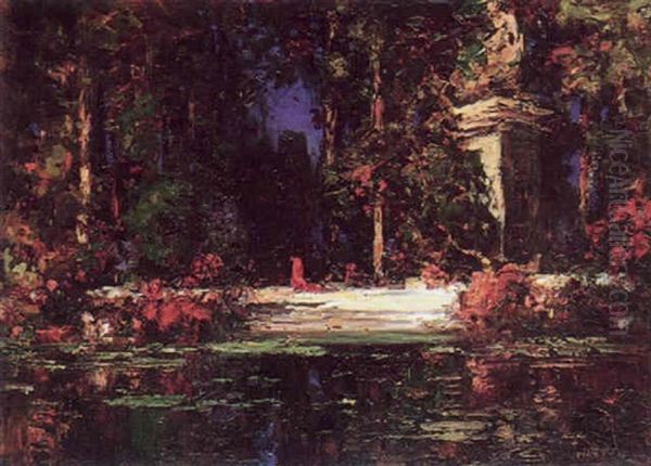 The Garden Oil Painting by Thomas Edwin Mostyn