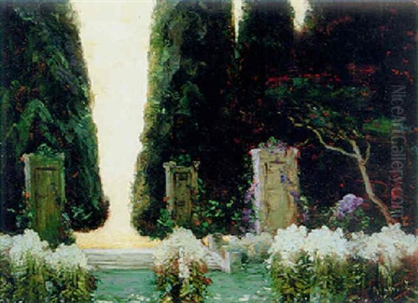 Garden Of The Lilacs Oil Painting by Thomas Edwin Mostyn