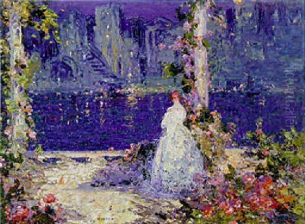 Garden Terrace Oil Painting by Thomas Edwin Mostyn