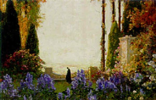 Evening On The Terrace Oil Painting by Thomas Edwin Mostyn