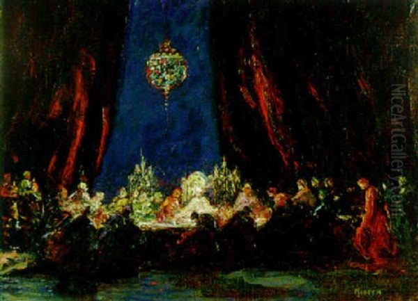 The Banquet Oil Painting by Thomas Edwin Mostyn