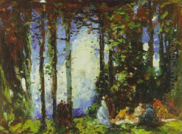 The Picnic Oil Painting by Thomas Edwin Mostyn