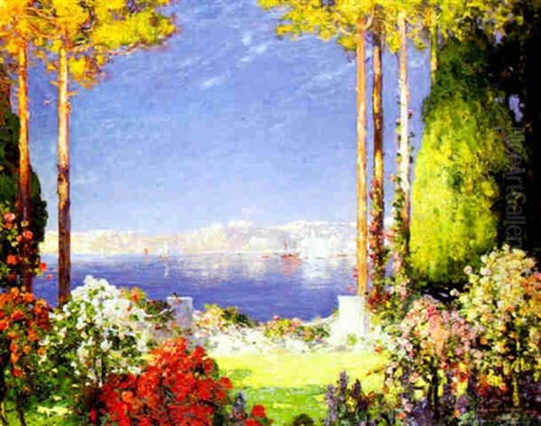 Jardins A Devon Oil Painting by Thomas Edwin Mostyn