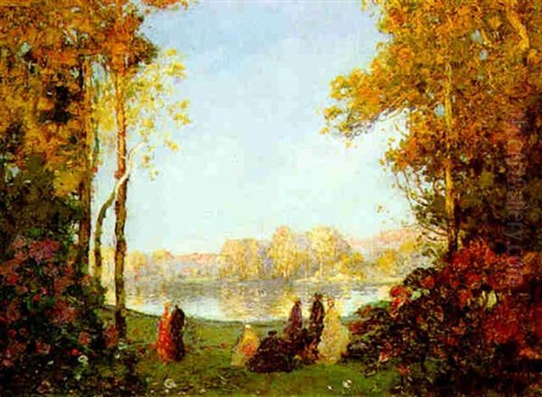 By The Lake Oil Painting by Thomas Edwin Mostyn