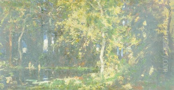 The Pool In The Wood Oil Painting by Thomas Edwin Mostyn