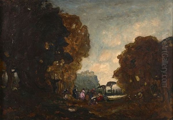 Elegante Assemblee Dans Un Parc Oil Painting by Tom Mostyn