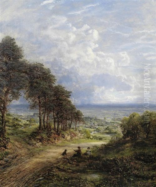 Ewhurst Looking Over Guildford Oil Painting by George William Mote