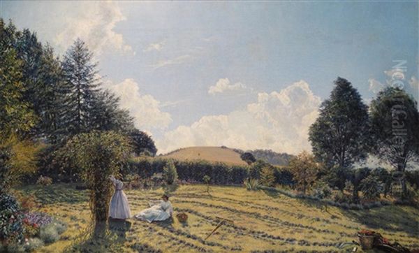 At Box Hill Surrey Oil Painting by George William Mote