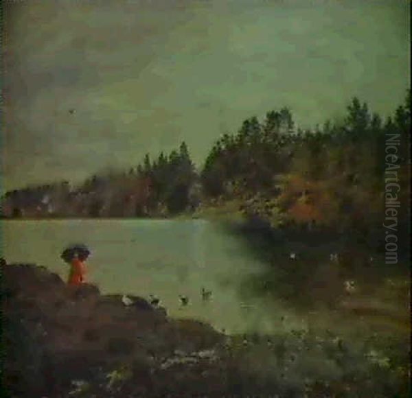 Fine Weather For Ducks Oil Painting by George William Mote