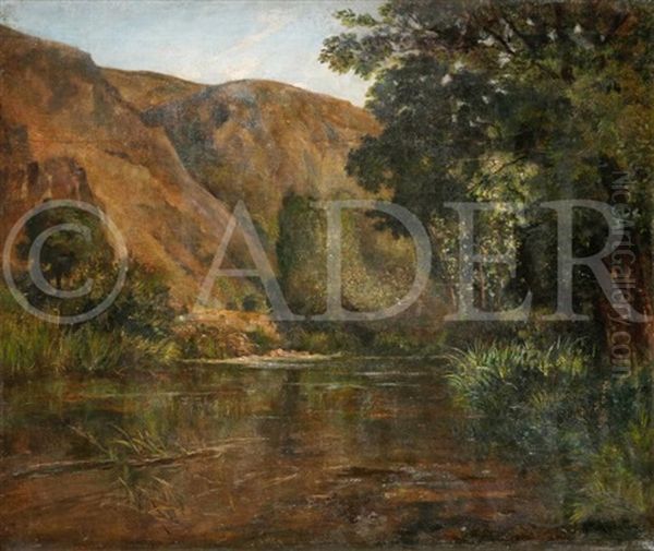 La Riviere De Montagne Oil Painting by Jules Georges Moteley