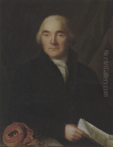 Bildnis Von C. Freudenreich Oil Painting by Johann Daniel Caspar Mottet