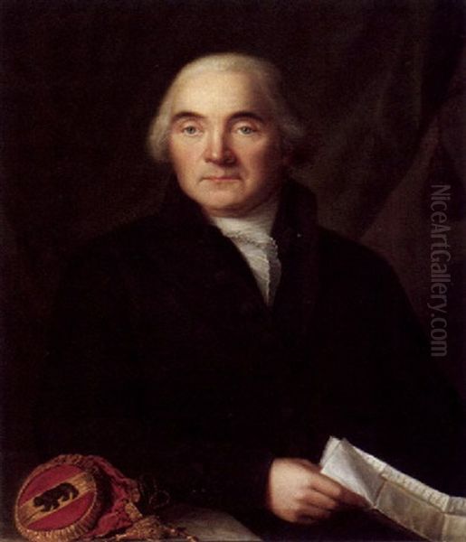 Bildnis Von C.f. Freudenreich Oil Painting by Johann Daniel Caspar Mottet