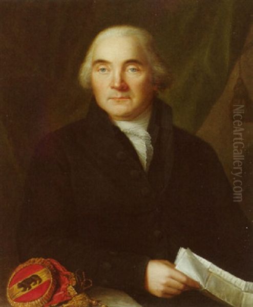 Bildnis Von C.f. Freudenreich, Landvogt Zu Thorberg 1795 Oil Painting by Johann Daniel Caspar Mottet