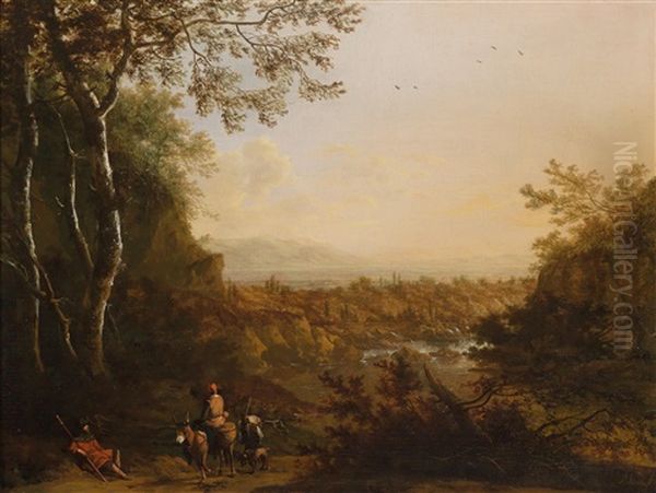 Sudliche Gebirgslandschaft Mit Bauerlicher Staffage by Frederick De Moucheron