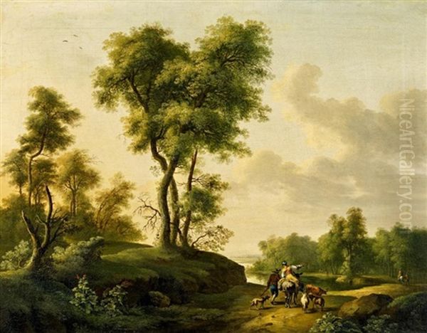 Italienische Landschaft Mit Hirten Oil Painting by Frederick De Moucheron