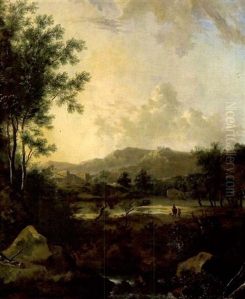 Sudlicher Landschaft Mit Bach Im Vordergrund Oil Painting by Frederick De Moucheron