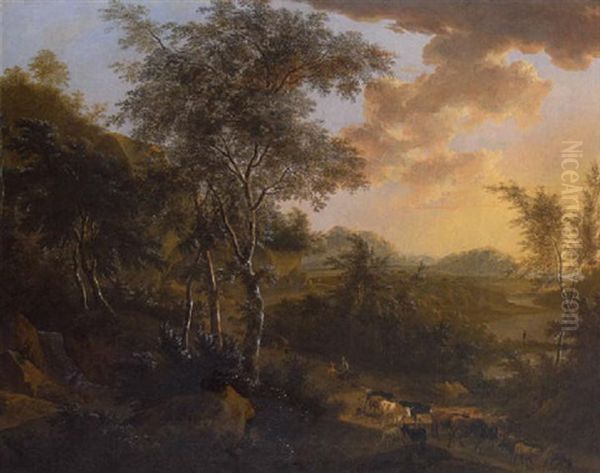 Waldlandschaft Oil Painting by Frederick De Moucheron