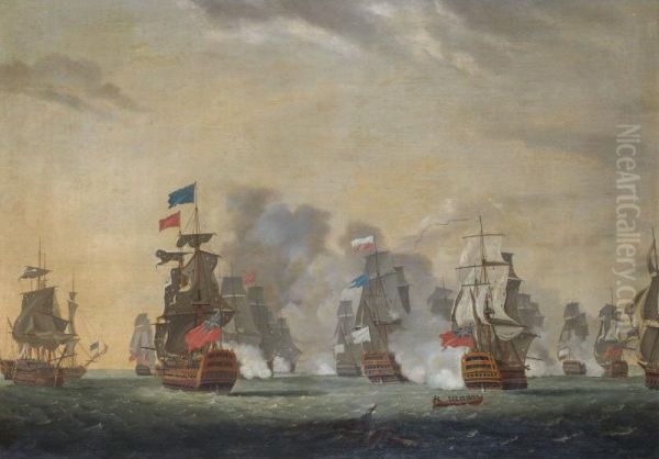 The Battle Of Lagos Bay Oil Painting by S. Biggs