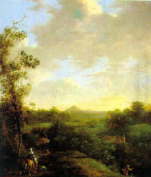 Reiter In Einer Landschaft Oil Painting by Frederick De Moucheron