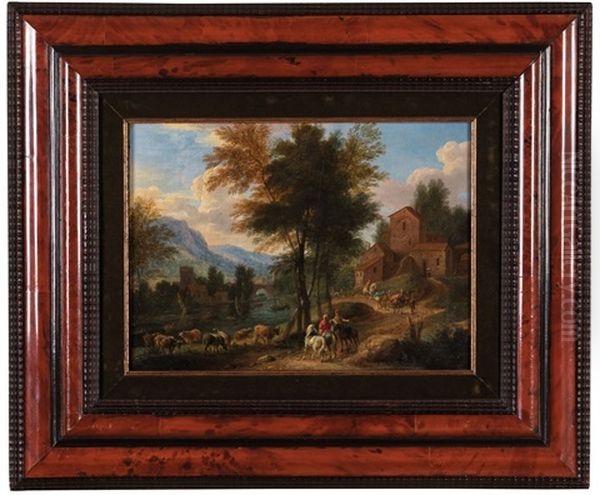 Coppia Di Paesaggi Oil Painting by Isaac de Moucheron