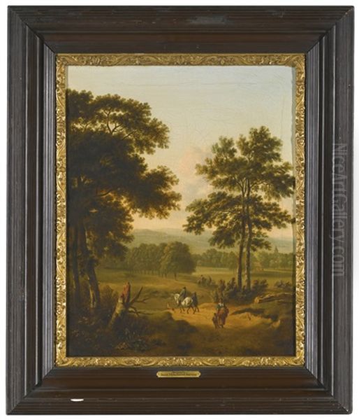 Gentleman On Horseback In A Landscape Park Oil Painting by Isaac de Moucheron