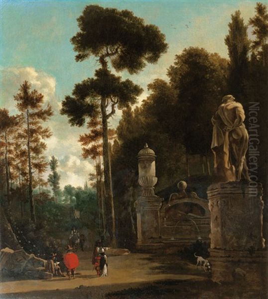 Stately Park Oil Painting by Isaac de Moucheron