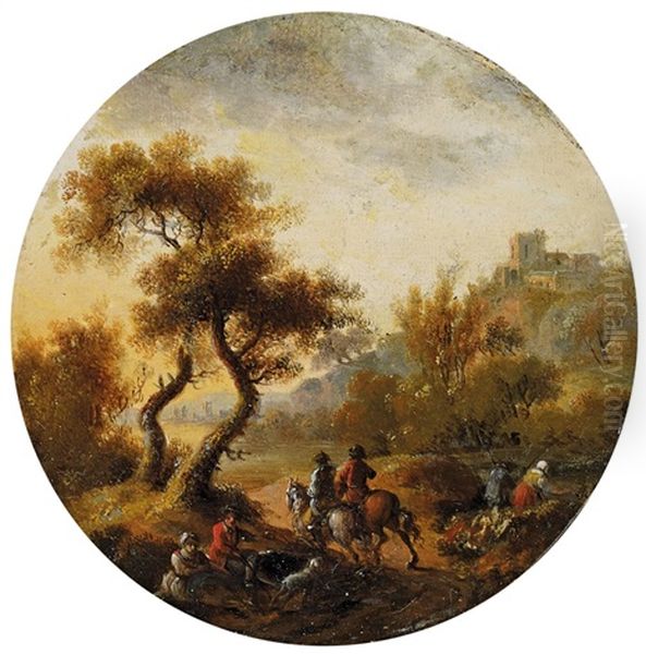 Landschaft Mit Burg Und Reitern Oil Painting by Isaac de Moucheron