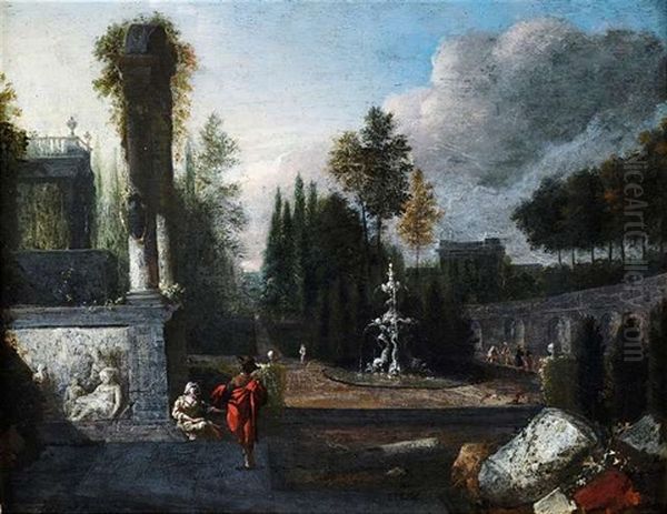 Parklandschaft Mit Figurenstaffage Oil Painting by Isaac de Moucheron