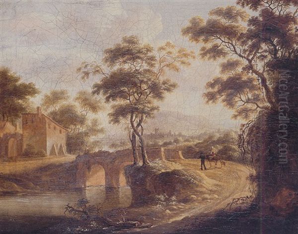 Paysage Aux Promeneurs Oil Painting by Isaac de Moucheron