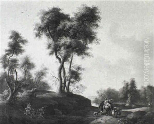 Waldlandschaft Mit Seeufer Oil Painting by Isaac de Moucheron