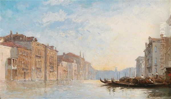 The Grand Canal Oil Painting by Louis Claude Mouchot